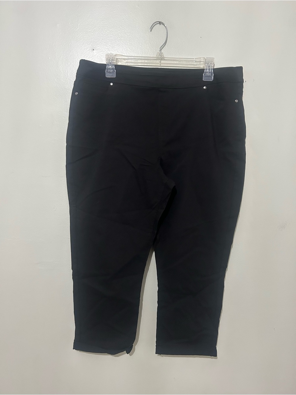 MARIO SERRANI | Black Tailored Pull-On Pants, Size XL